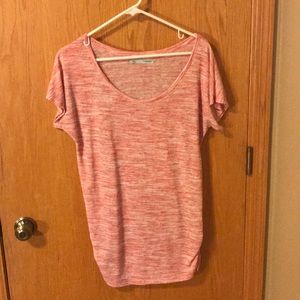 maurices pink short sleeved shirt